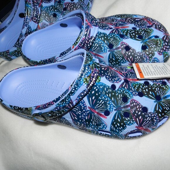 Crocs Purple Unisex-Adult  with Butterfly size BNWT!!🆕📦⌚🏃💨⚡🚚 - Picture 3 of 15